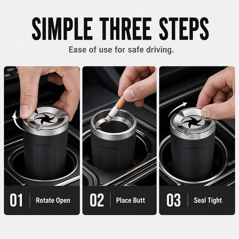 Rotatable Ceramic Car Ashtray