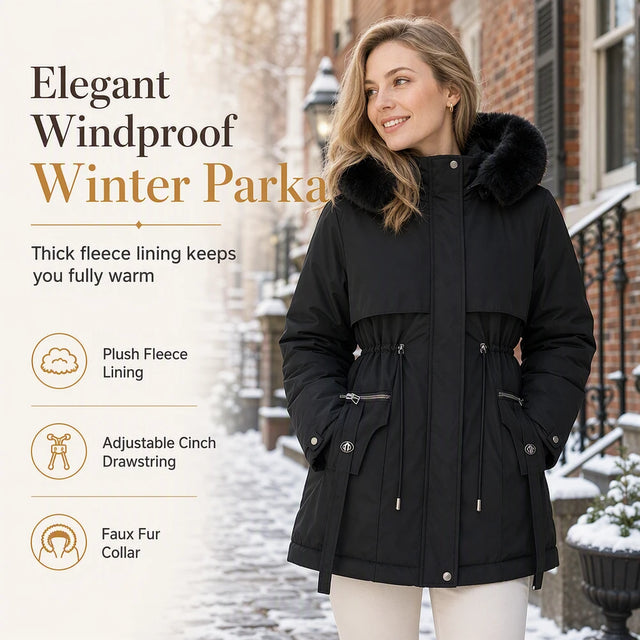 🍁HOT SALE🍁Women's Winter Faux Fur Padded Parka