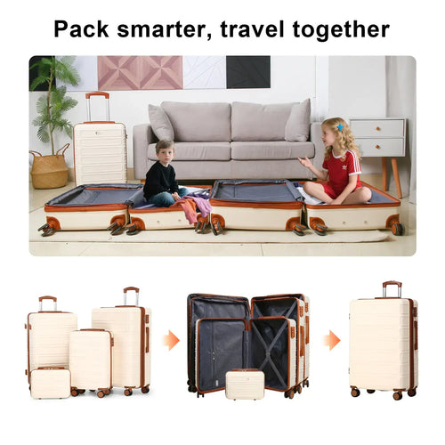 🔥Buy 2 for only €29.98🔥4 Piece Expandable Hardshell Luggage Set with TSA Lock