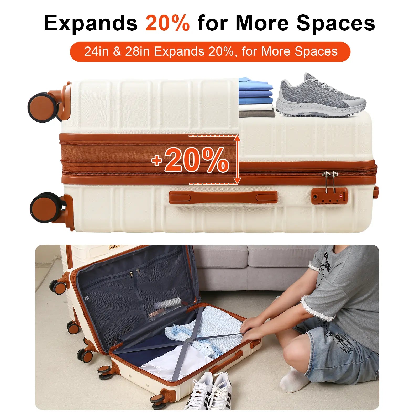 🔥Buy 2 for only €29.98🔥4 Piece Expandable Hardshell Luggage Set with TSA Lock
